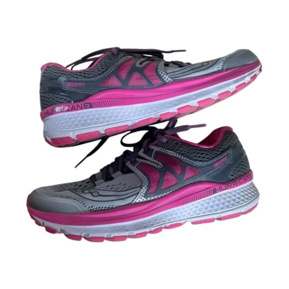 Saucony 6 5 Shoes Running Sneakers Athletic Workout Gym Run Pink Grey Activewear - Picture 7 of 10